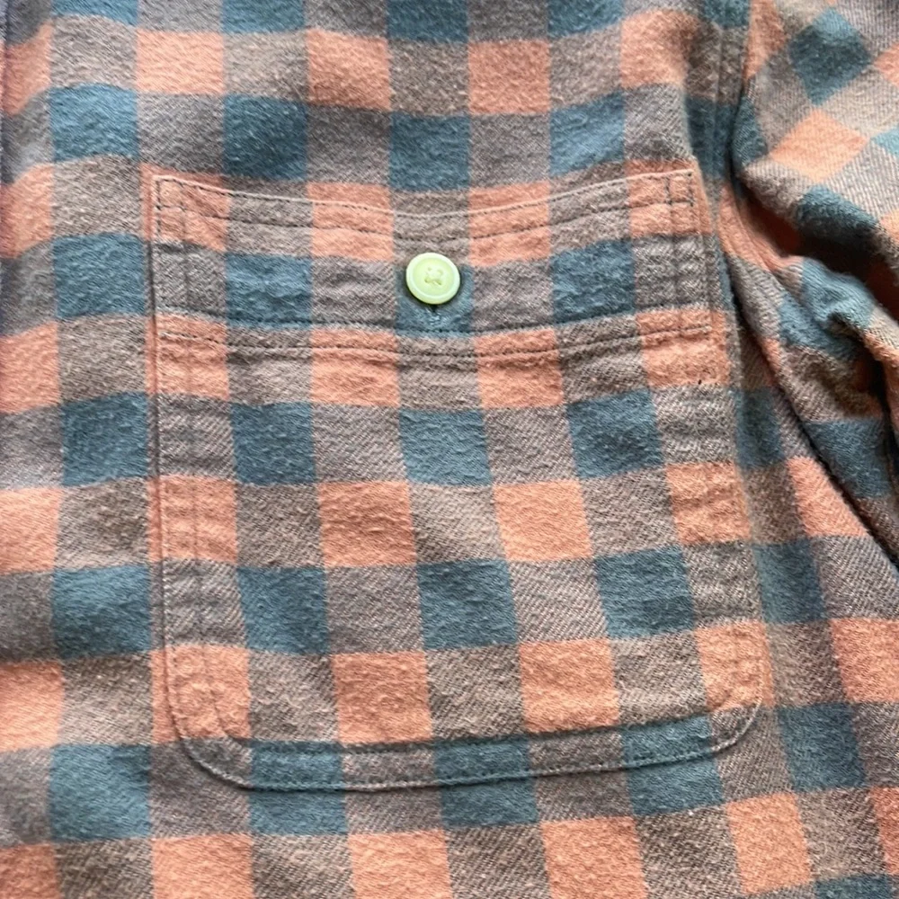 J. Crew Mens Flannel Button Down Shirt Medium Slim Fit Cotton